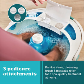 HoMedics Shower Bliss Foot Spa comfort gel surface cushions feet while soaking.