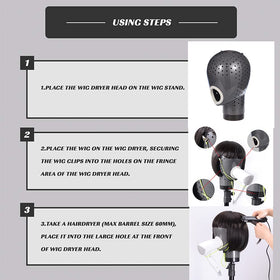 HOMEGOAL cold or warm air option aids gentle wig drying