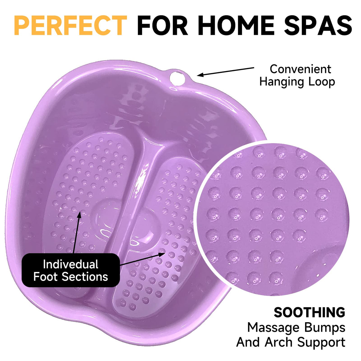 HOMELEX non-slip base with silicone feet keeps tub stable.