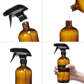 Homeries glass spray bottle supports refillable, eco-friendly cleaning routines.