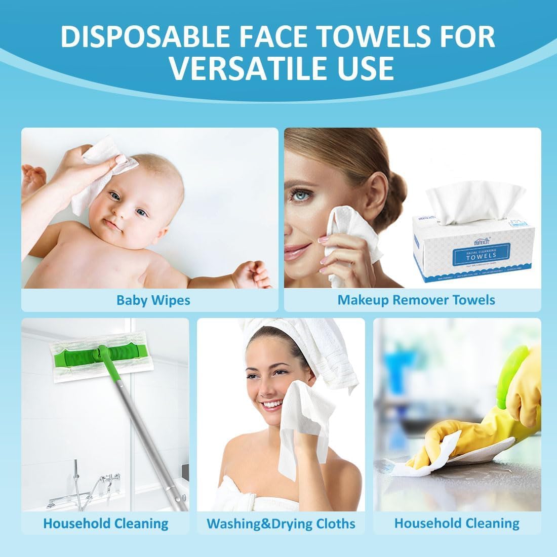 HOMEXCEL chemical-free wipes suitable for all skin types.