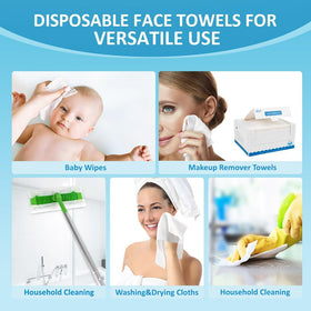 HOMEXCEL Face Towels dry-wet dual-use allow makeup removal or quick drying.