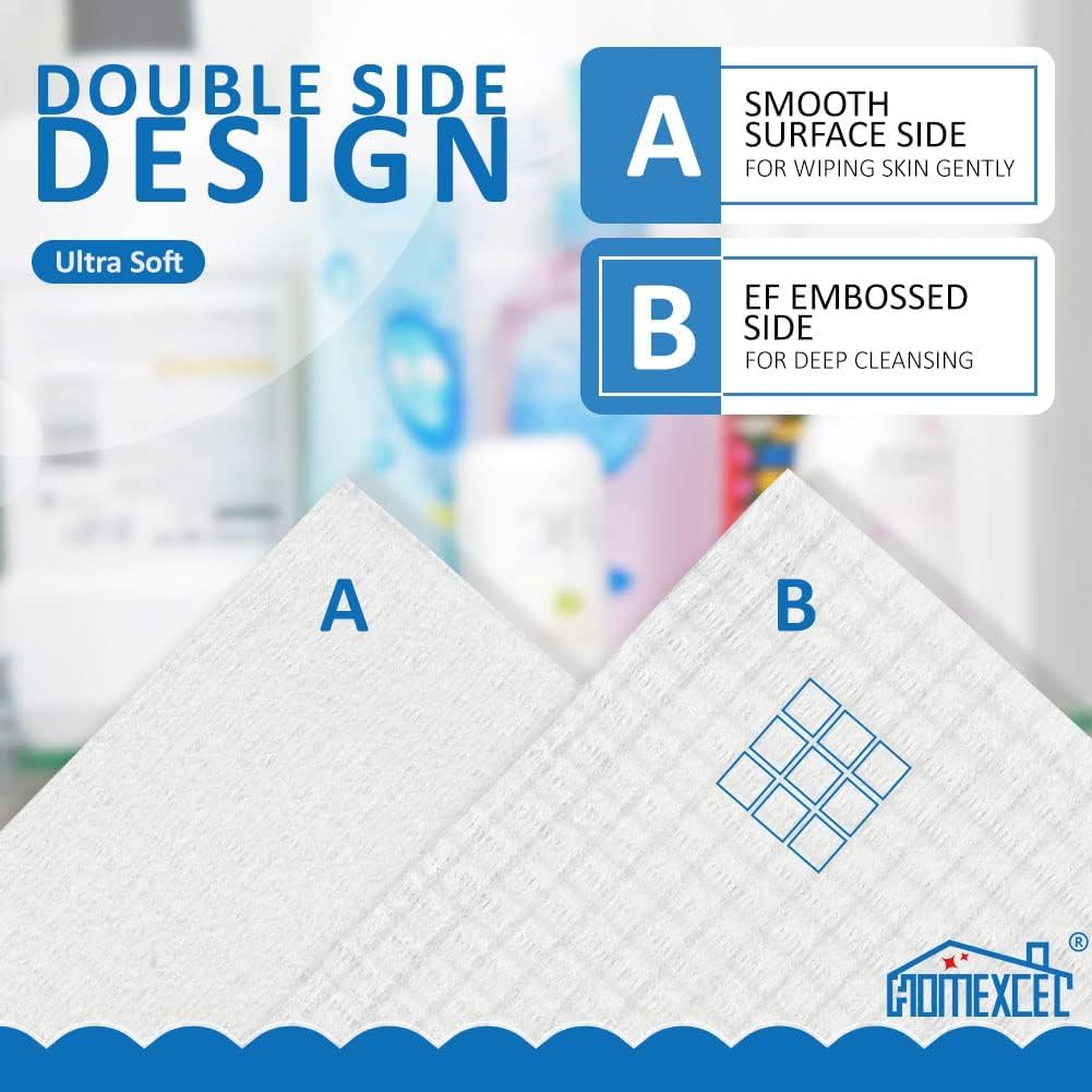 HOMEXCEL Face Towels multi-purpose use for baby care, cleaning, and travel.