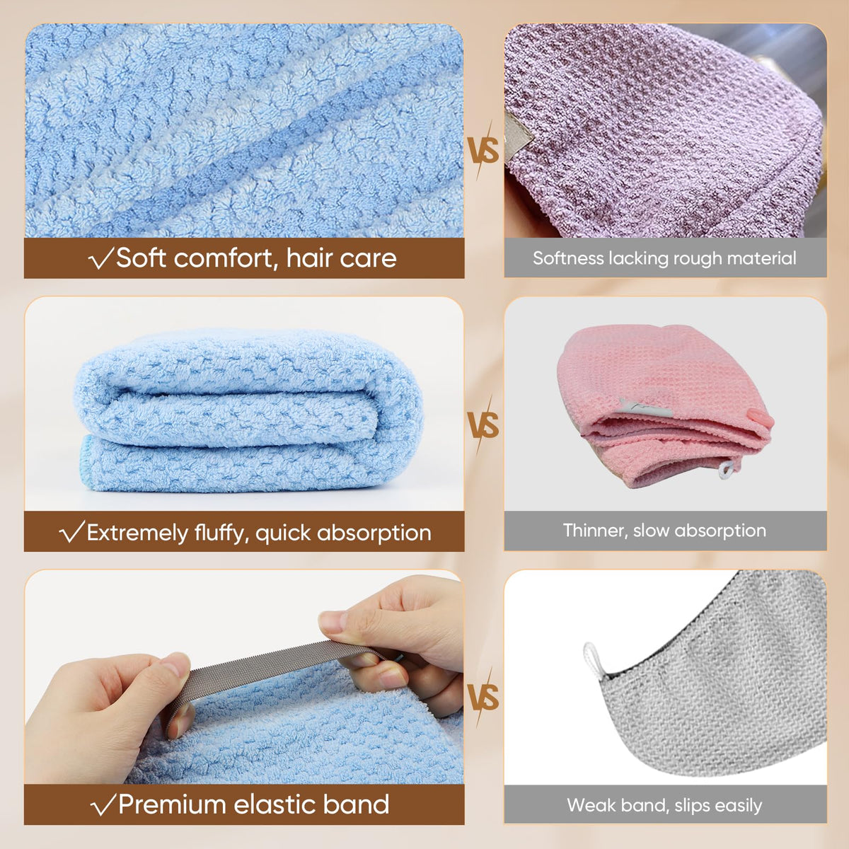 HOMEXCEL soft microfiber fibers in close-up for gentle hair care