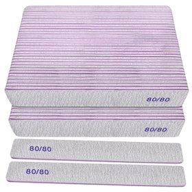 Packaging image of HomeyEra 80/80 grit nail files, durable emery boards for professional use.
