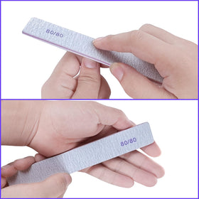 Ergonomic square design of HomeyEra 80/80 grit file for easy grip.