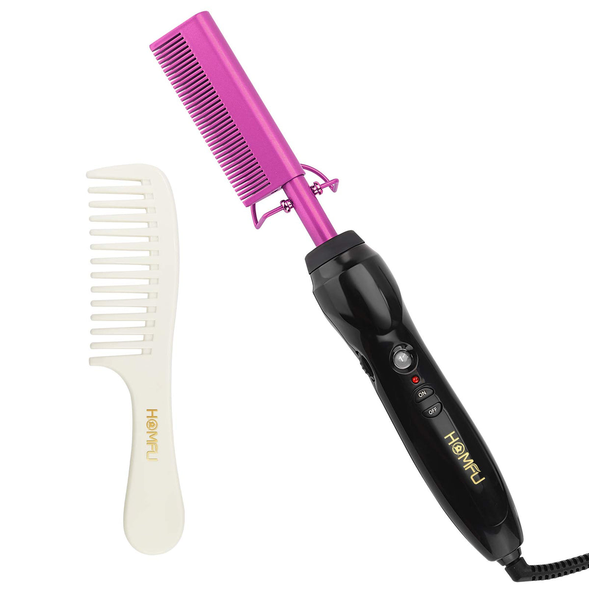 Homfu electric hot comb heat up feature for quick styling at home