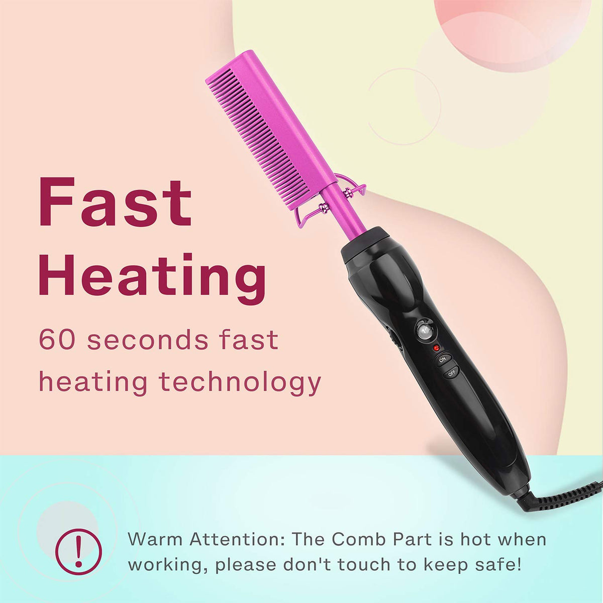 Homfu hair straightener brush applying smooth heat for a sleek look
