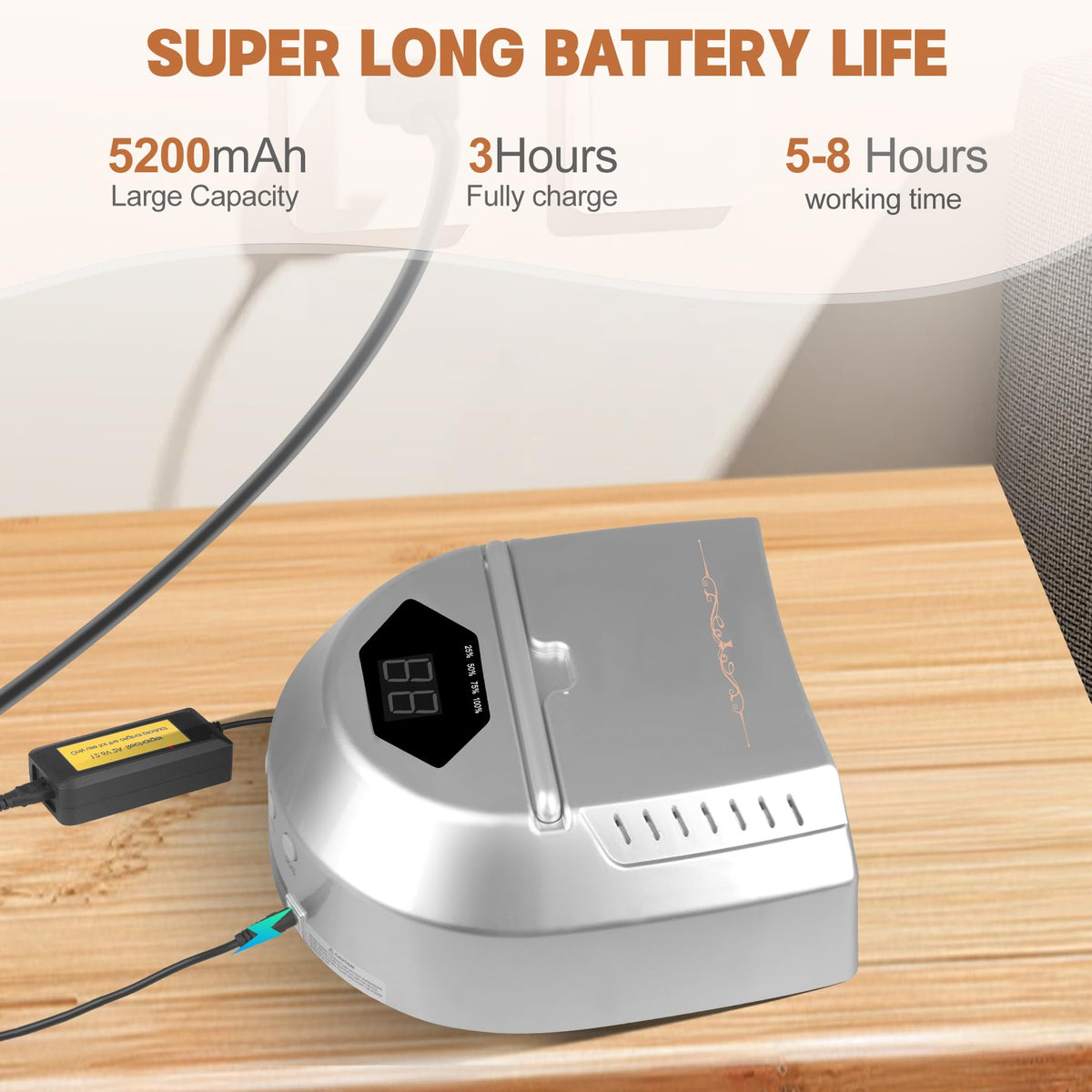 HoMove detachable metal base eases cleaning and setup.