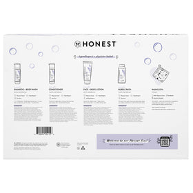 Honest pattern play wash cloth included for soothing bath-time touches.