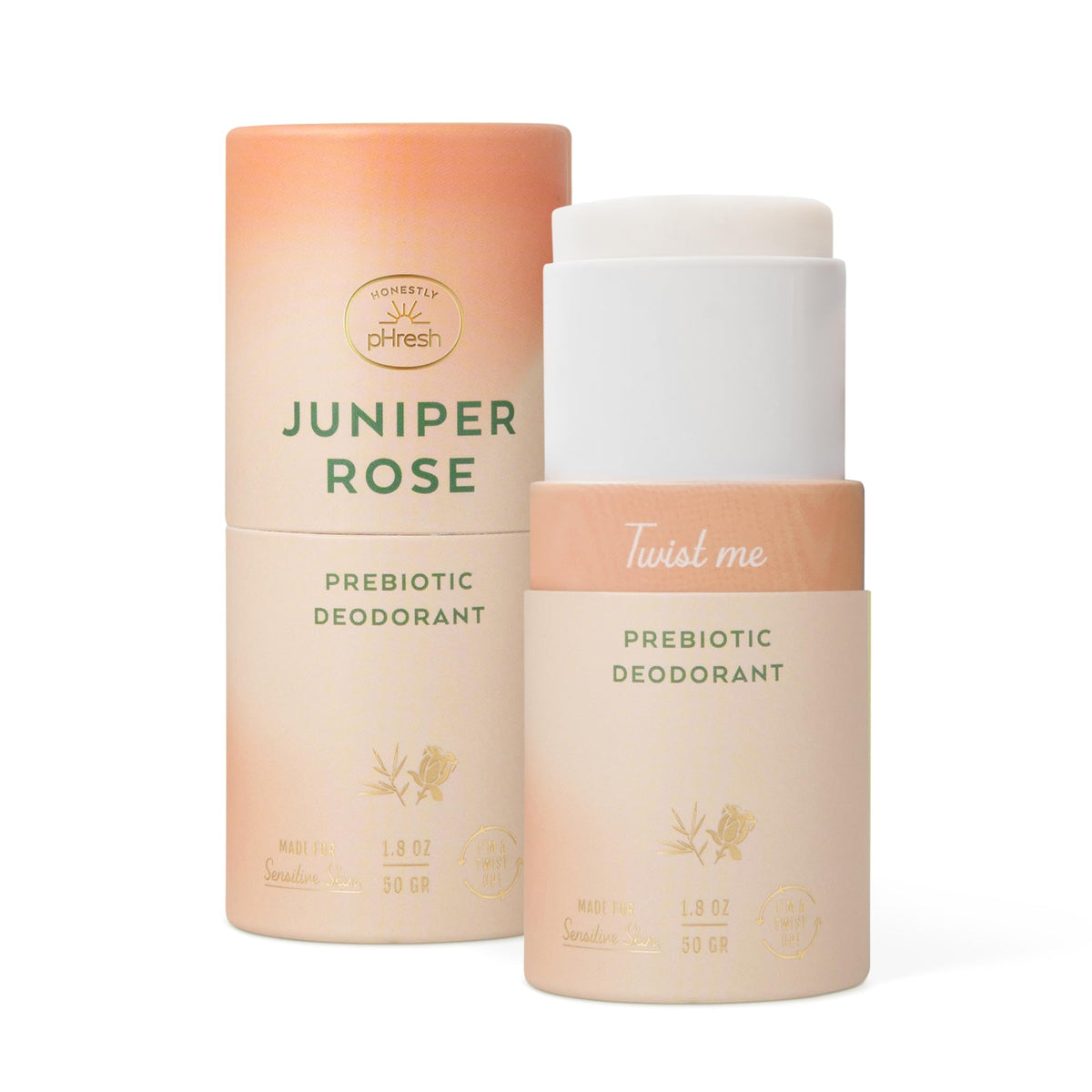 Honestly pHresh twist-up deodorant bottle showcases clean, aluminum-free protection.