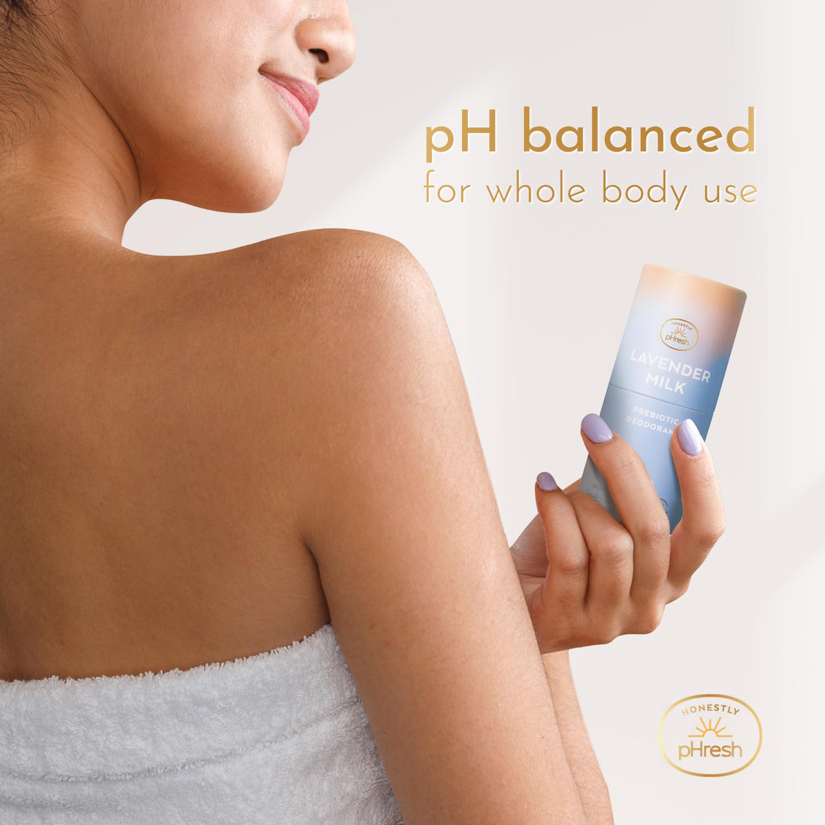 Lavender Milk formula suitable for body use beyond underarms for freshness