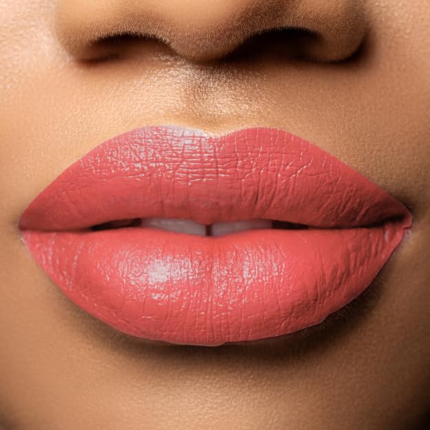 Cream finish Bermuda lipstick applies smoothly for even color.