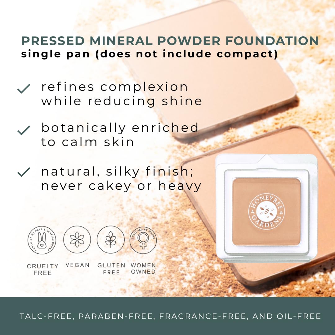 Honeybee Gardens compact with refill open view highlighting easy replacement and eco-friendly packaging.