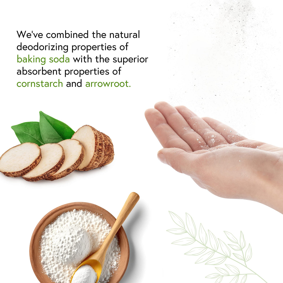 Honeybee Gardens Deodorant Powder anti-chafe use suits sensitive skin.