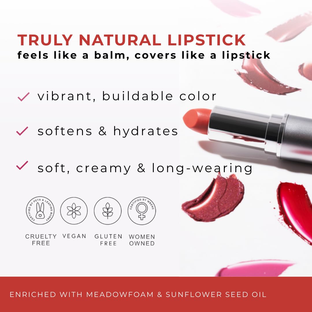 Close-up of Honeybee Gardens lipstick glide for creamy application and smooth pigment.