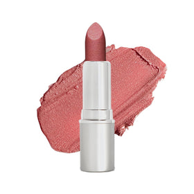 Honeybee Gardens Truly Natural Lipstick in San Francisco Pink Peach Rose, smooth application on lips.