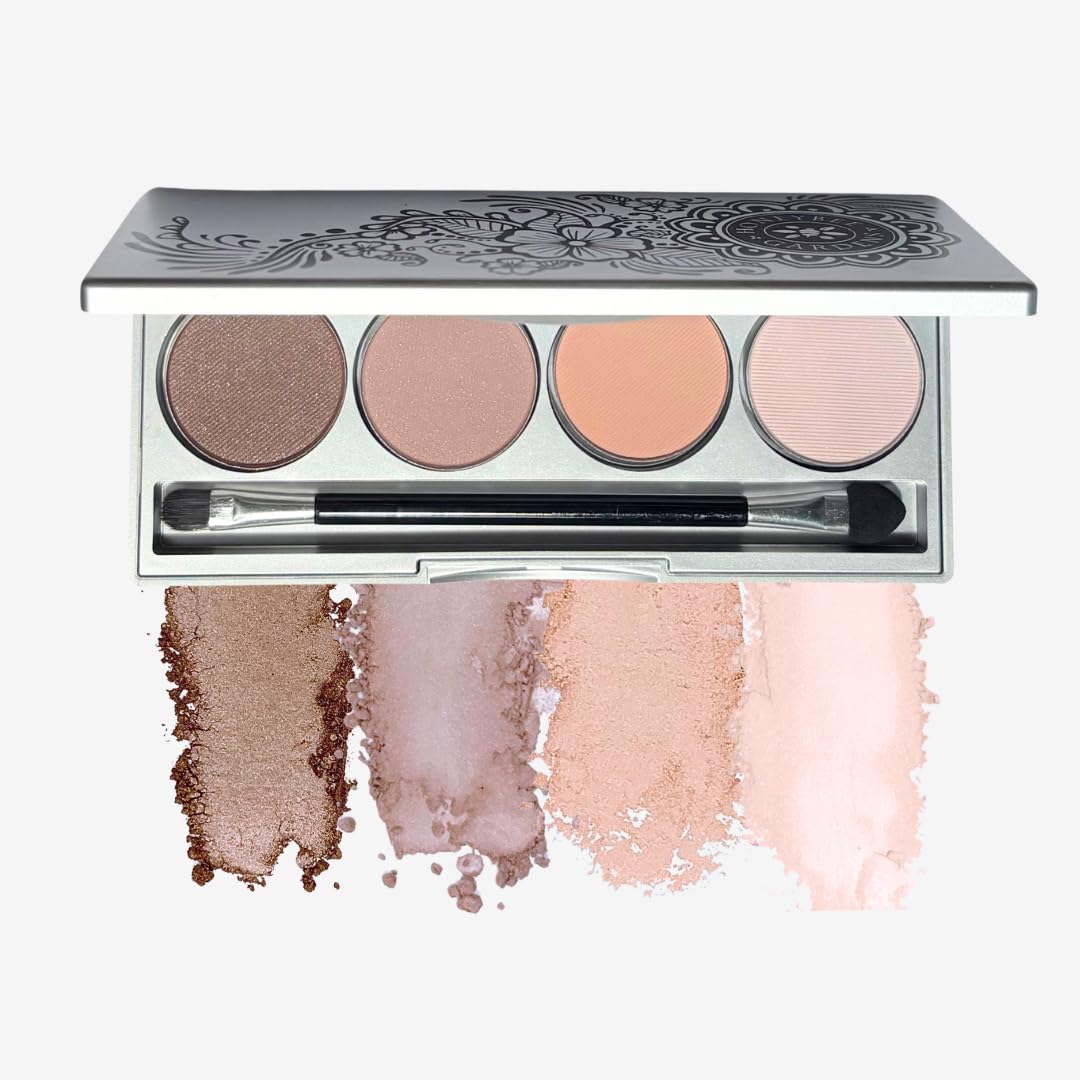 Honeybee Gardens Skinny Dip Eye Shadow Palette front view, travel-friendly compact.