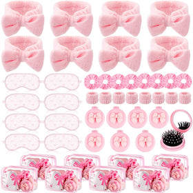 Honeydak 48-piece pink bow spa party set for sleepovers