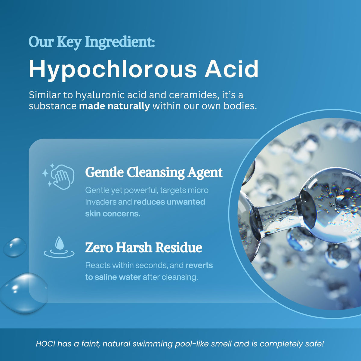 Honeydew Labs HOCl skin application showing light mist on face