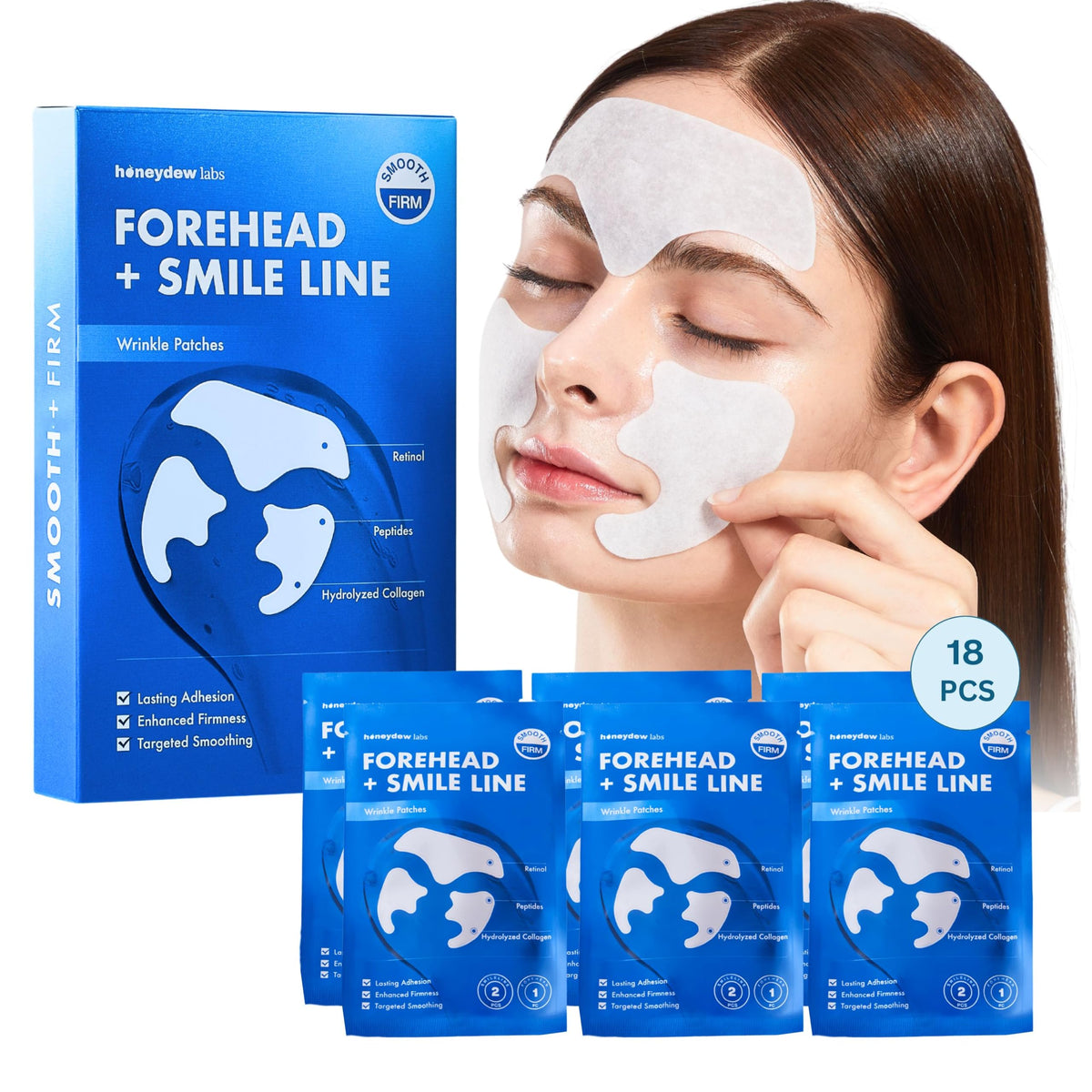 Honeydew Labs wrinkle patch forehead application smoothing lines overnight