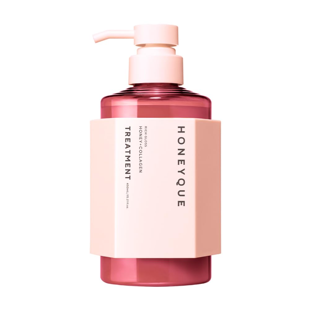 HONEYQUE Rich Gloss Honey + Collagen bottle showcasing deep hydration and silky shine