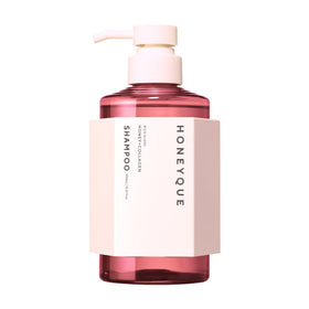 HONEYQUE Rich Gloss Honey + Collagen Shampoo bottle shows premium hydration and radiant shine.
