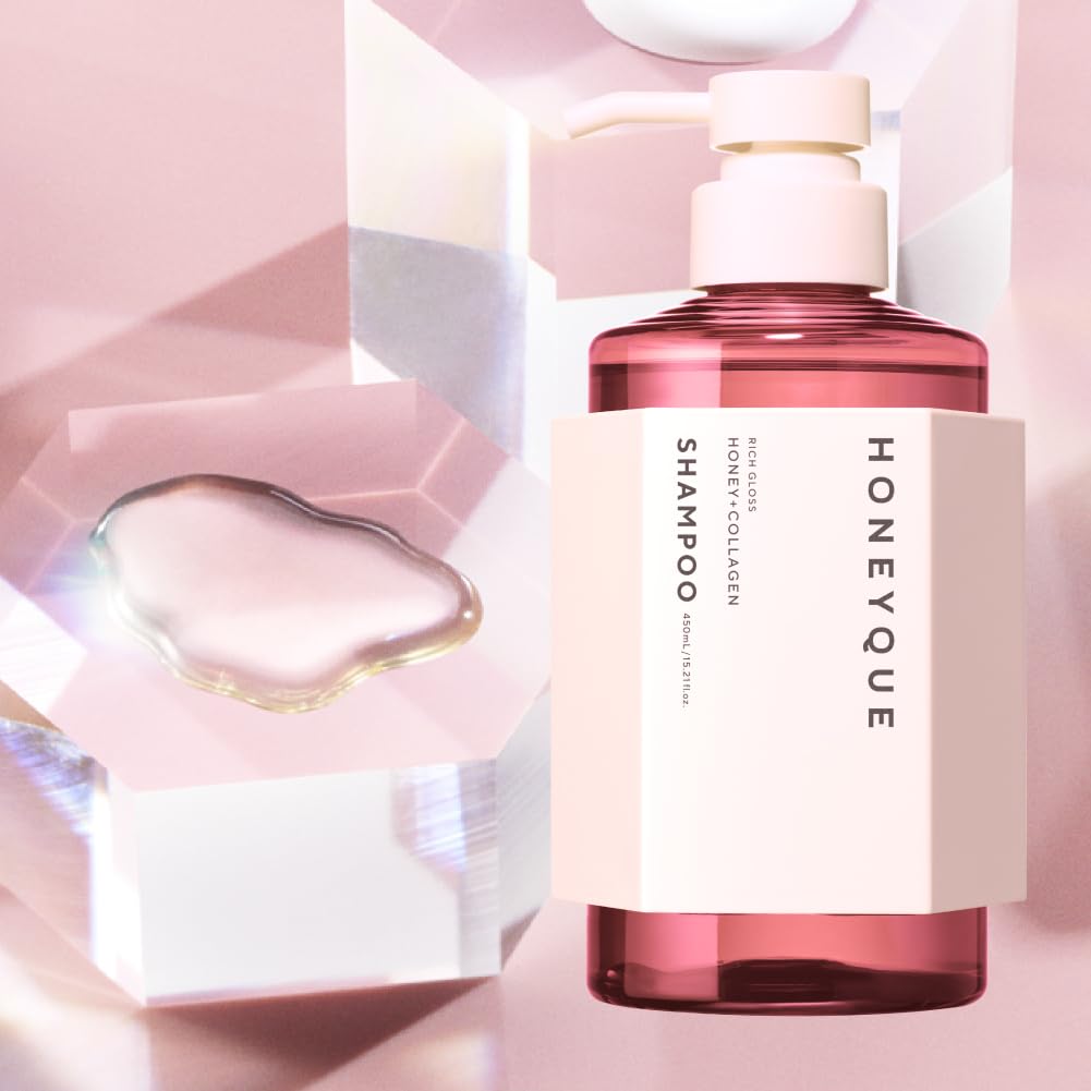 HONEYQUE Rich Gloss creates dense foam that gently cleanses scalp.