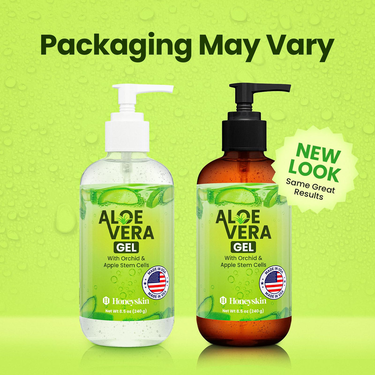 Honeyskin aloe vera gel with natural botanical ingredients for skin care