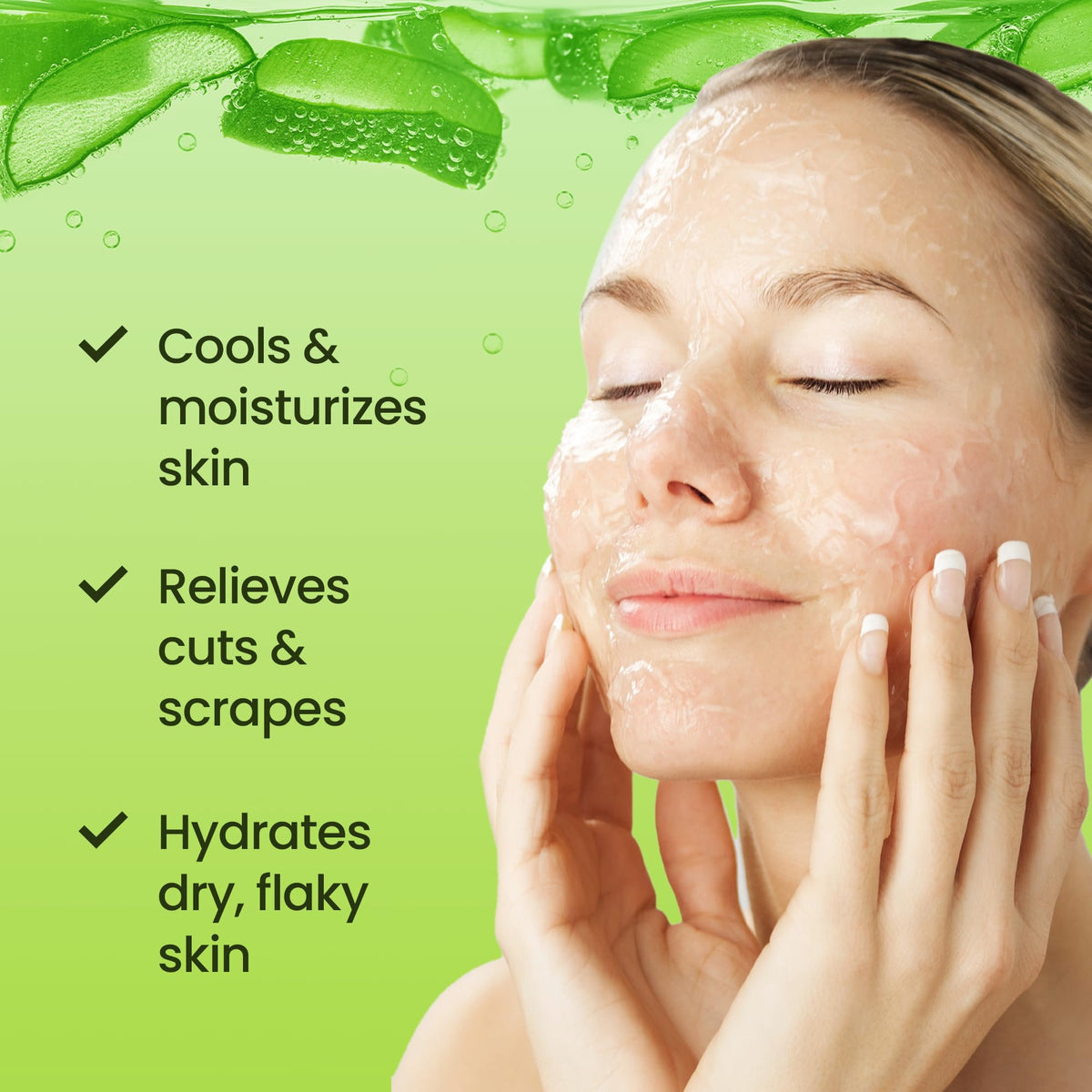 Honeyskin aloe vera gel with USA-made label indicating natural ingredients