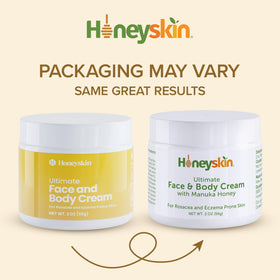 Honeyskin Made in USA label on jar emphasizing quality
