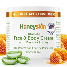Honeyskin Manuka Honey Face Moisturizer jar front for deep hydration
