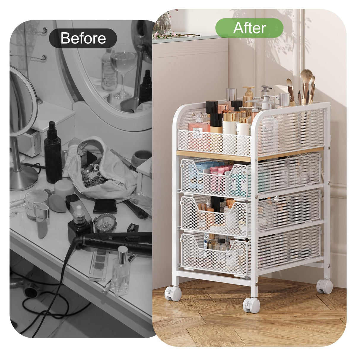 Hongtamoya cart ships with illustrated instructions for easy 30-minute assembly.