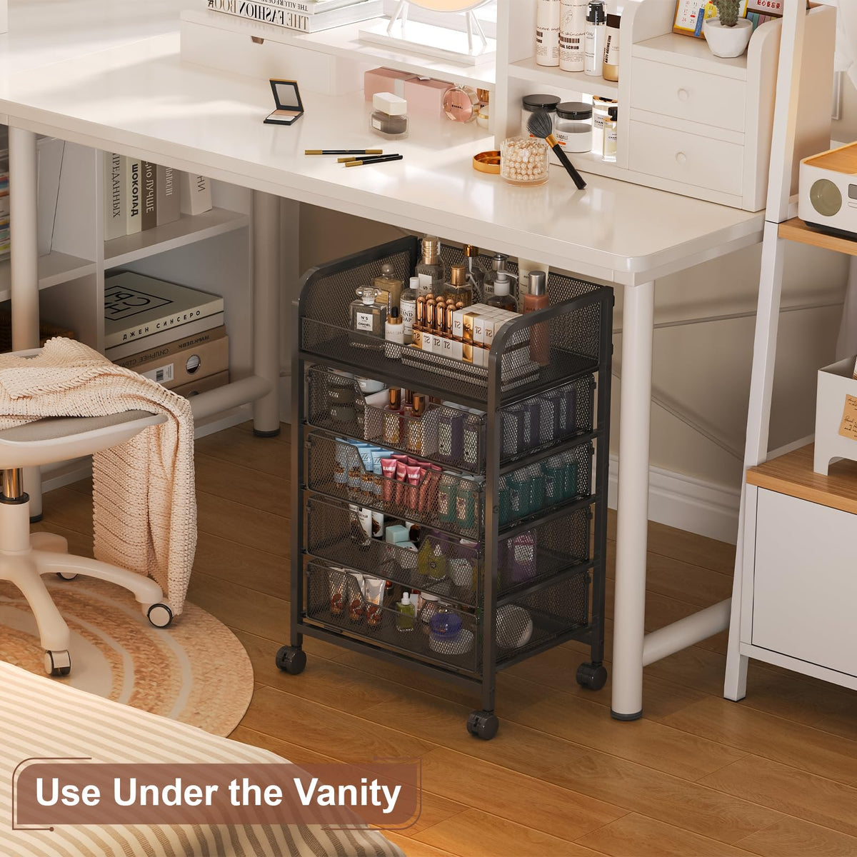 Hongtamoya multifunction storage cart suitable for skincare and cosmetics.