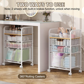 Hongtamoya makeup organizer with open drawers for quick access to cosmetics