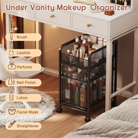 Hongtamoya rolling makeup cart compact design fits tight bathroom spaces.