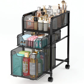 Hongtamoya rolling makeup cart easy assembly with labeled parts and quick setup.