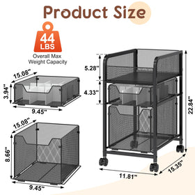 Hongtamoya rolling makeup cart durable MDF and steel construction.