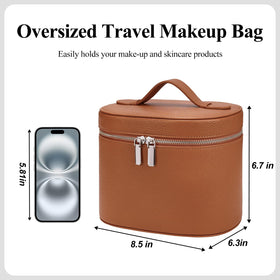 Honitty makeup bag interior compartments keep cosmetics organized and accessible.