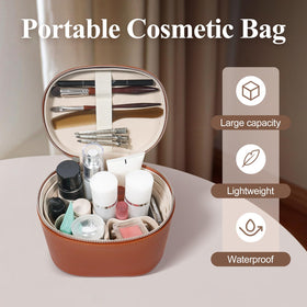 Honitty makeup bag PU material offers soft touch and durable protection for contents.