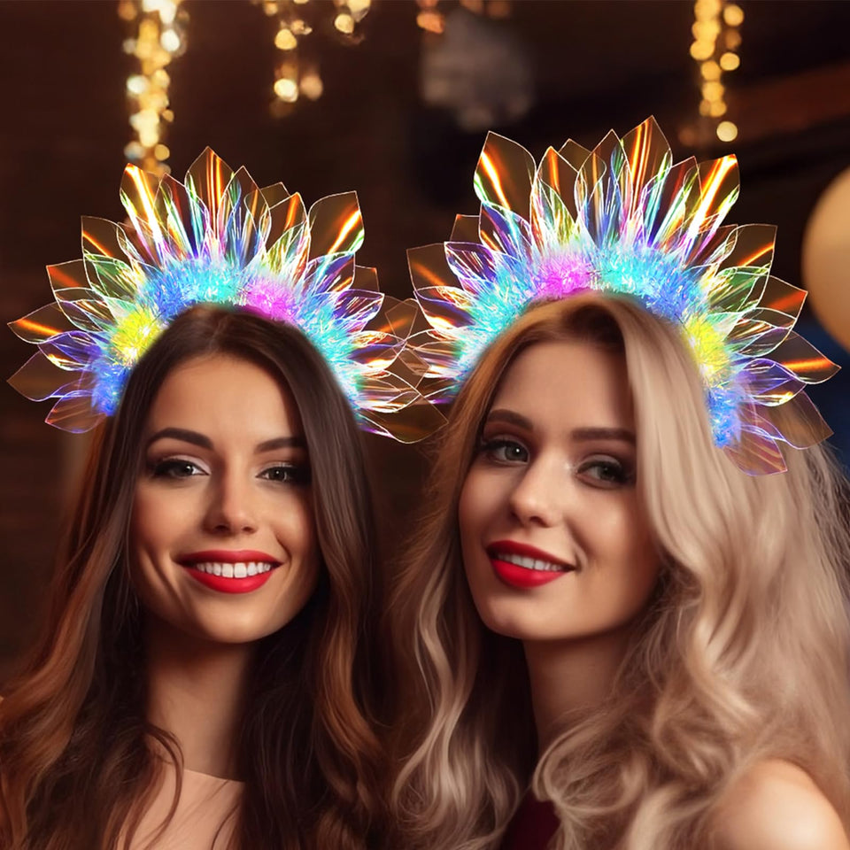 HONLYNE LED headband with 14 lights for bright party visibility.