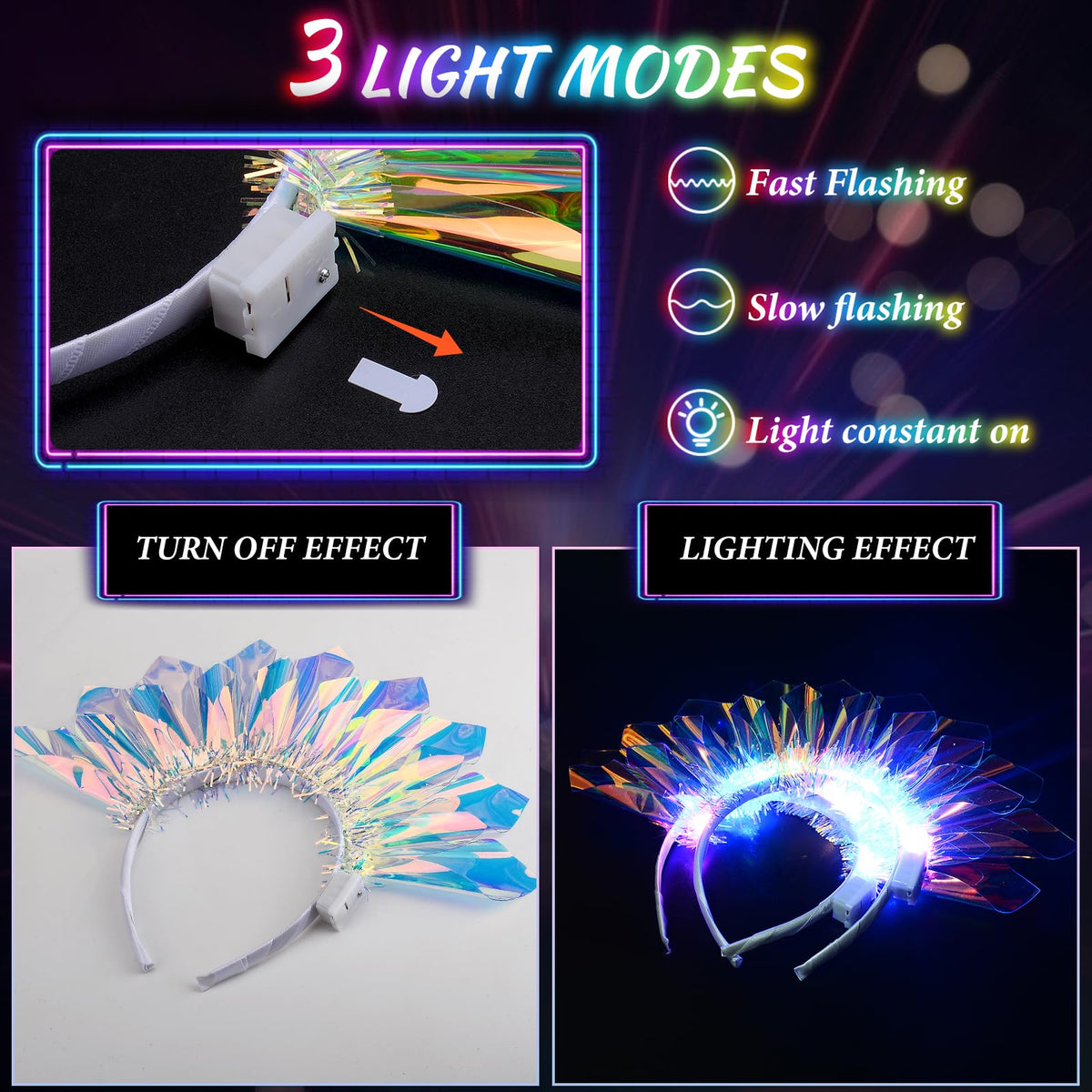 HONLYNE LED headband elegant design adds subtle sparkle to outfits