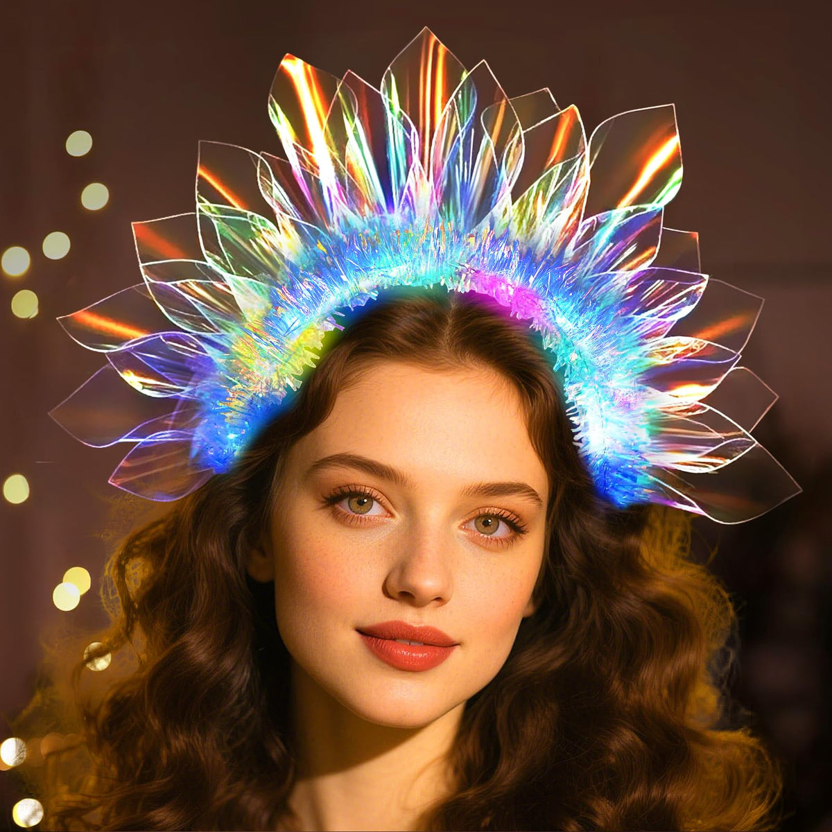 HONLYNE LED headband light up front view for stylish all-night party wear