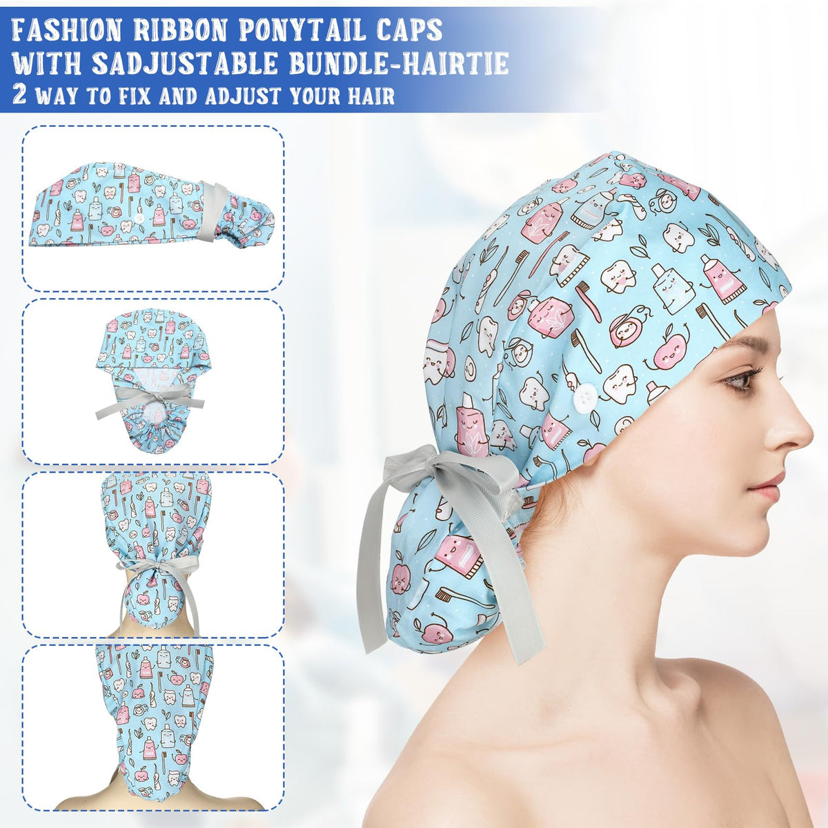 Honoson cotton scrub cap lightweight breathable for all-day comfort.