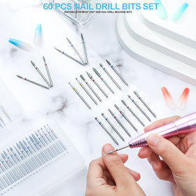 Honoson diamond bit set enables efficient home salon nail care.