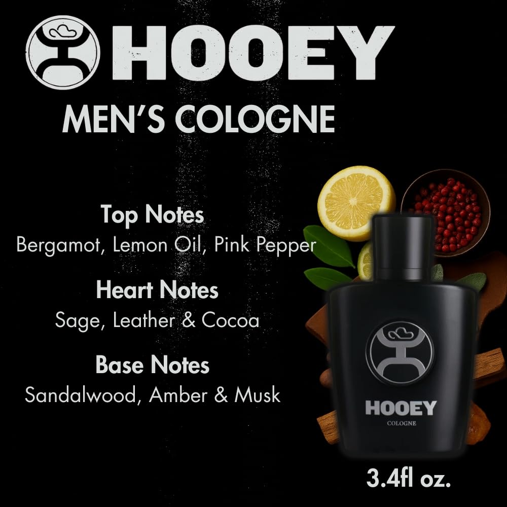 Lifestyle shot of HOOEY fragrance in office, ranch, and weekend settings.