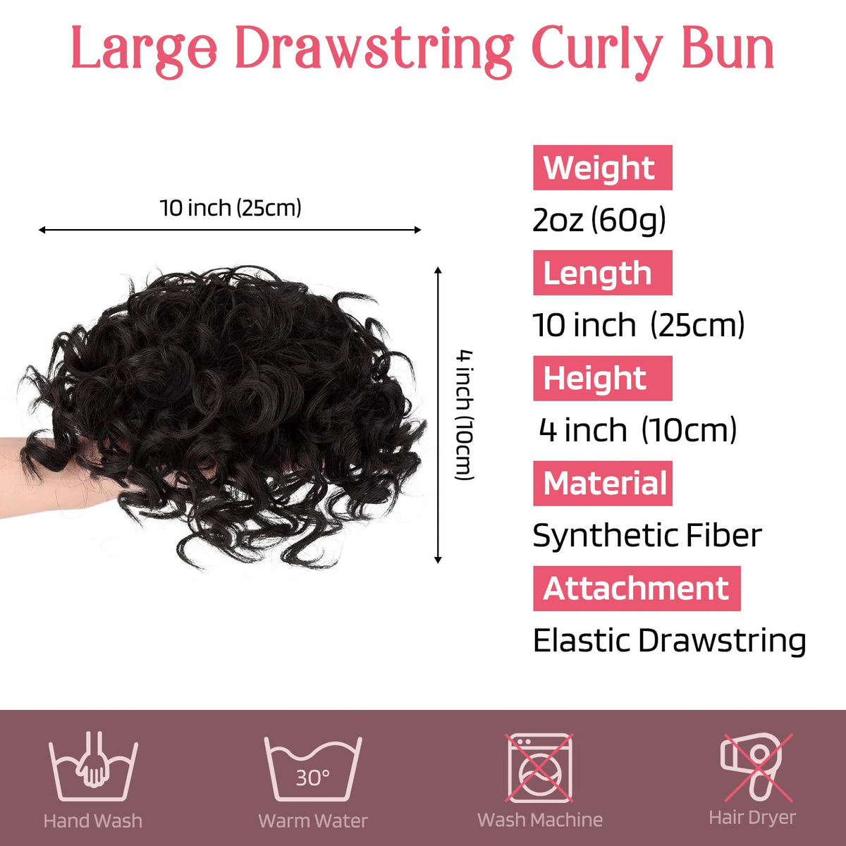 HOOJIH bun-with-invisible-combs-stay close-up demonstrates secure fit for all-day wear.