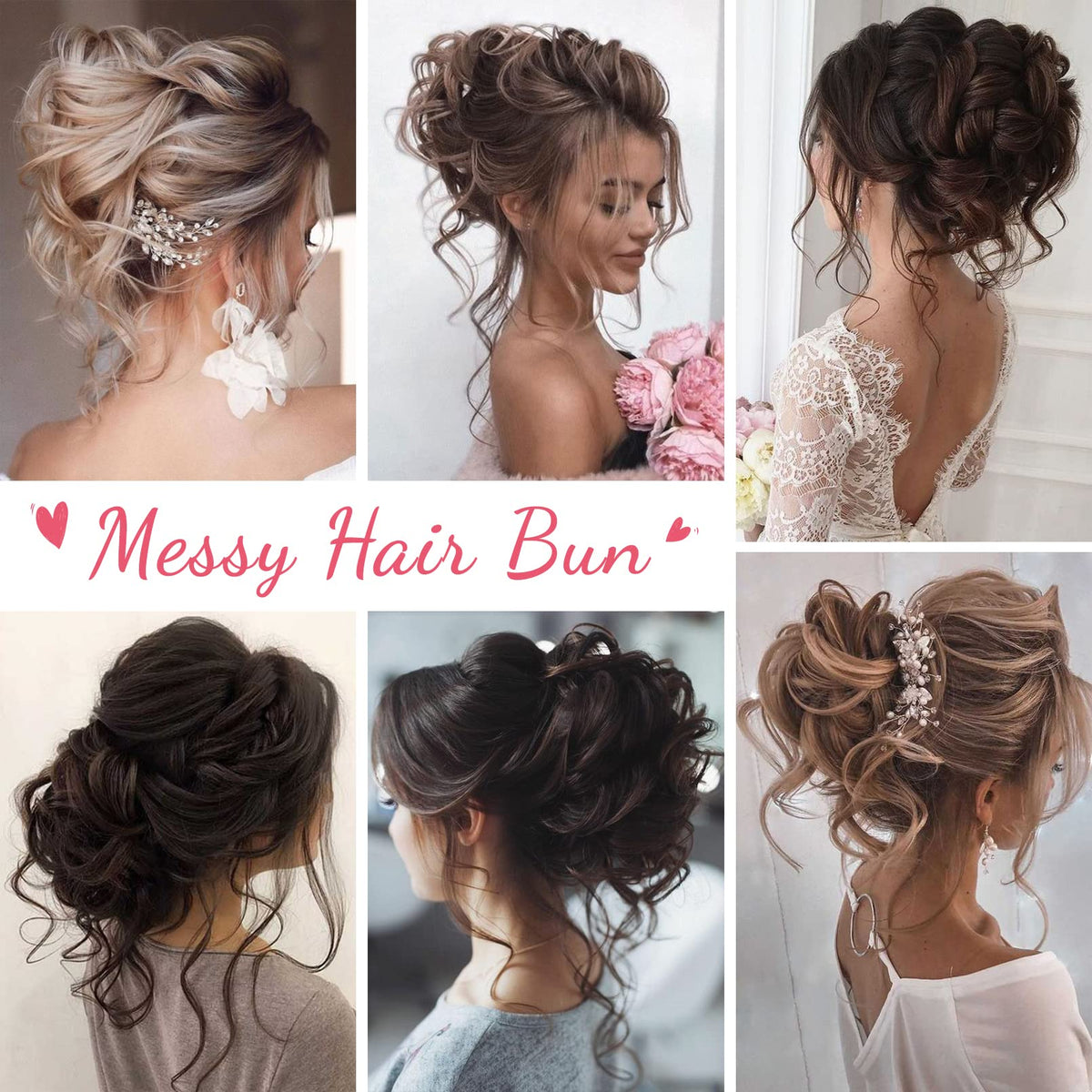 HOOJIH hair scrunchies included in black enable versatile updos.