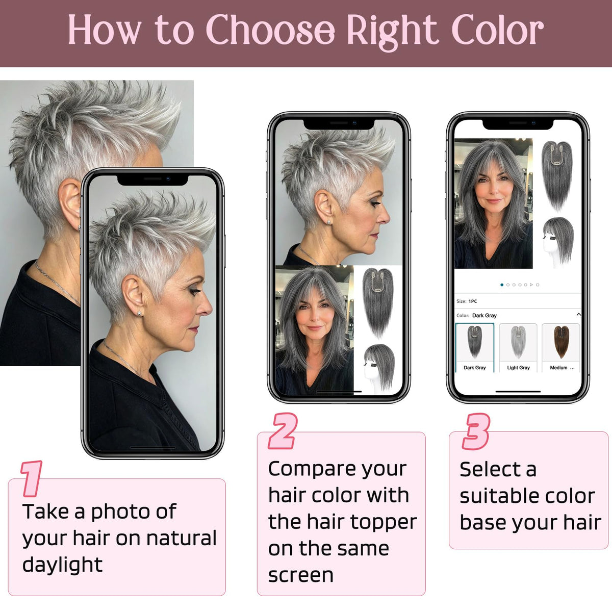 HOOJIH Hair Topper ready for trimming or professional dye