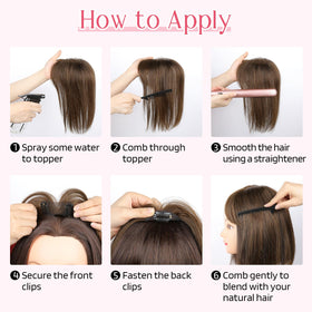 HOOJIH Hair Topper designed for natural blend with thinning hair